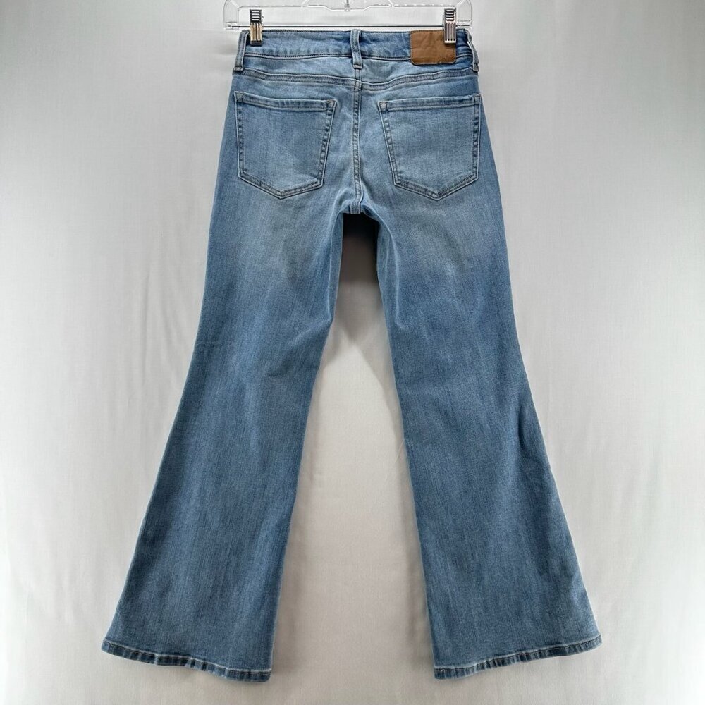 Aeropostale Jeans Womens Sz 000 Mid Rise Flare Stretchy Denim Casual Y2K Blue - Picture 3 of 11